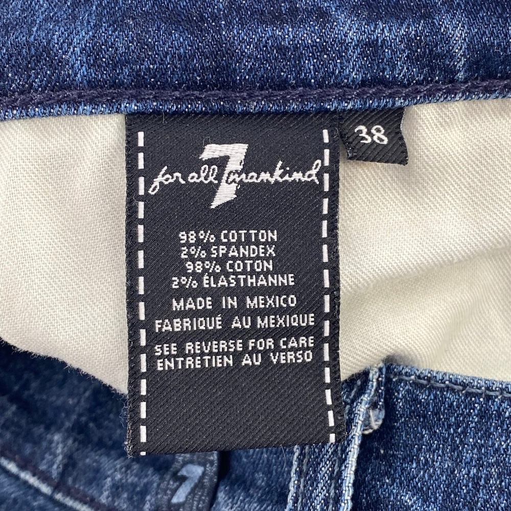 7 For All Mankind Carsen Men Jeans Medium Wash 38x35 Easy Fit Straight Stretch - Picture 2 of 4